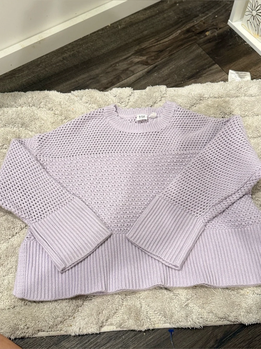 Gap Kids Chunky Knit Sweater Sz M Lavender Cozy